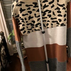 Sweater striped print dress